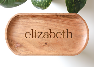 Personalized Engraved Acacia Jewelry Tray