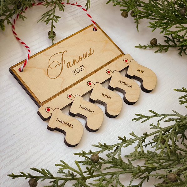 Personalized "Stocking" Family Ornament