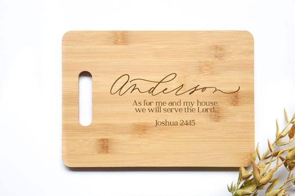 Personalized Bamboo Cutting Board with Handle