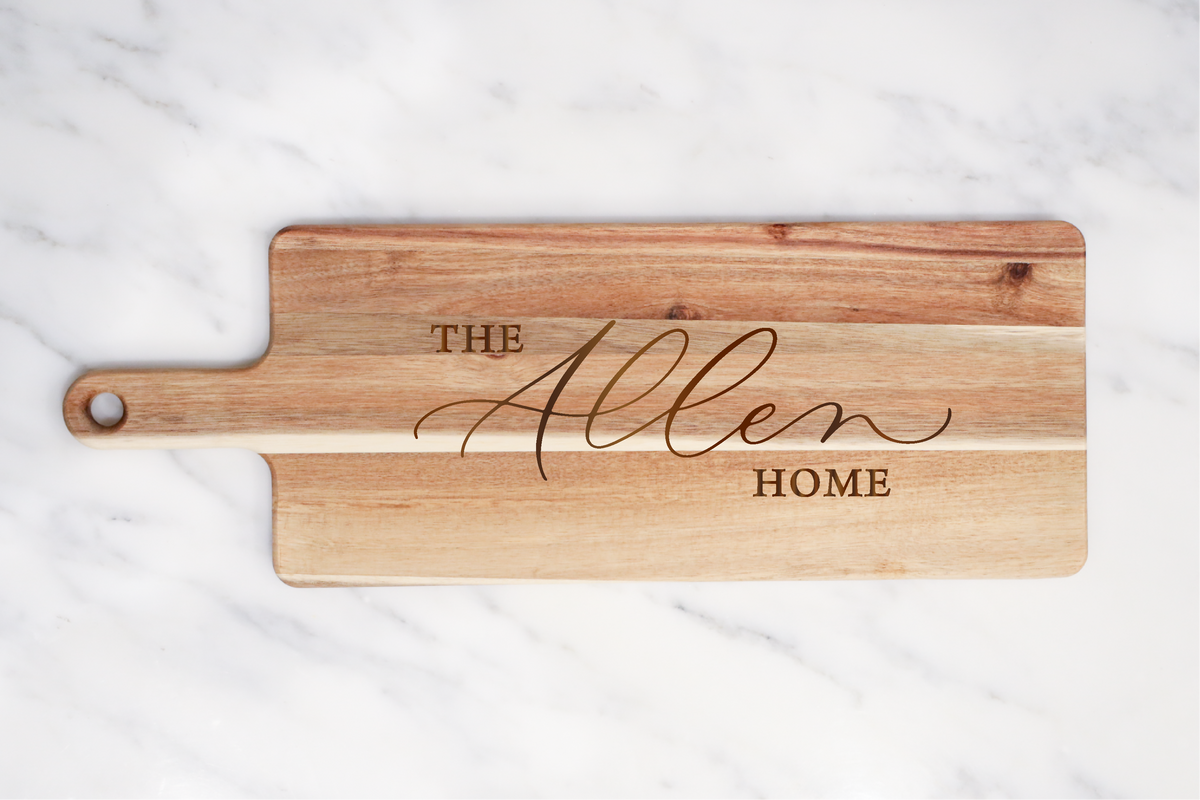 Personalized Acacia Charcuterie Board – Agape Calligraphy