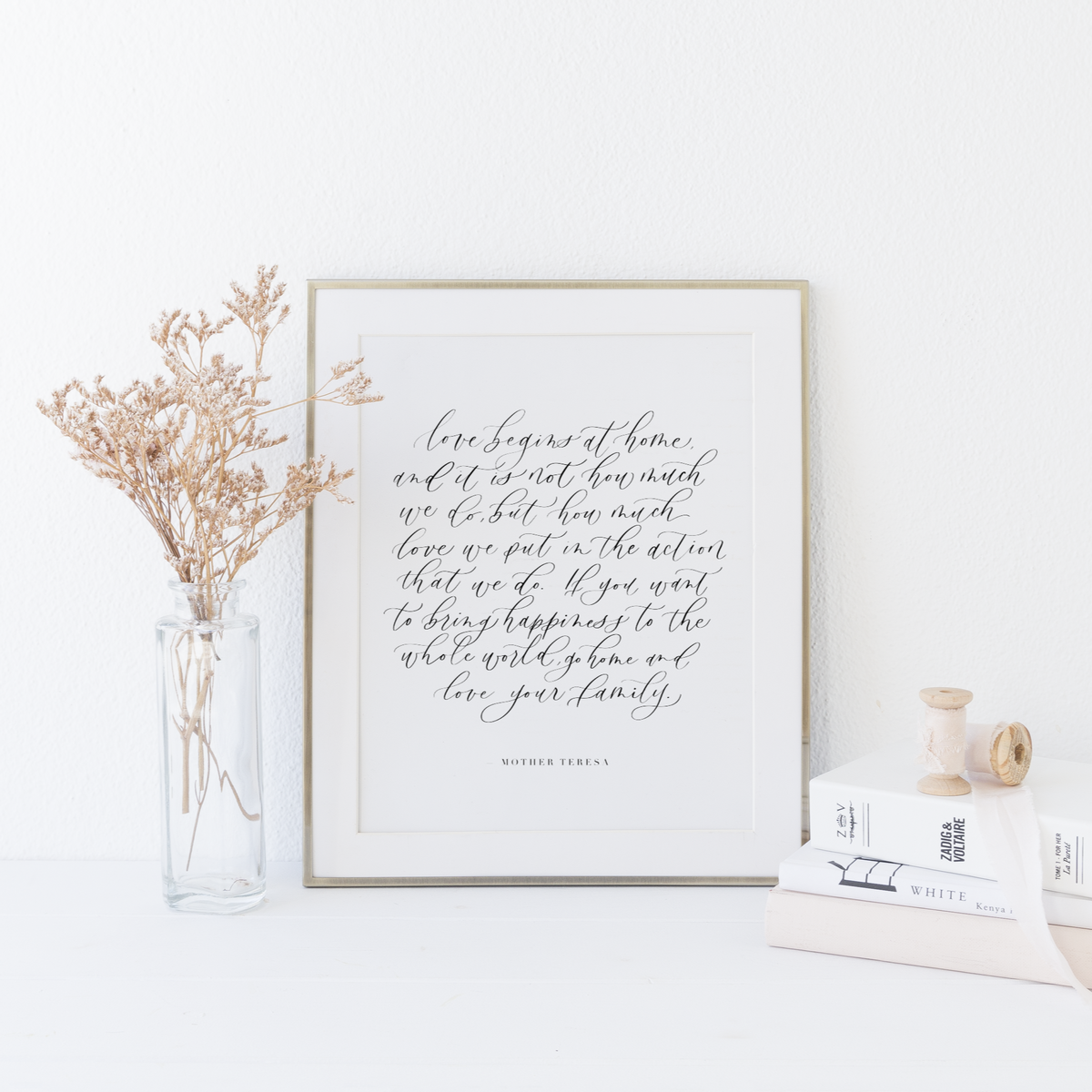 Love Your Family by Mother Teresa – Agape Calligraphy