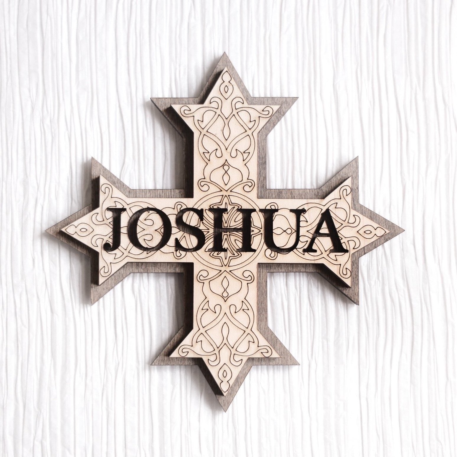 Personalized Two-Layer Coptic Cross